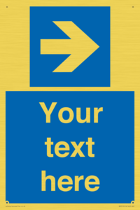 Custom Directional signage blue right arrow 